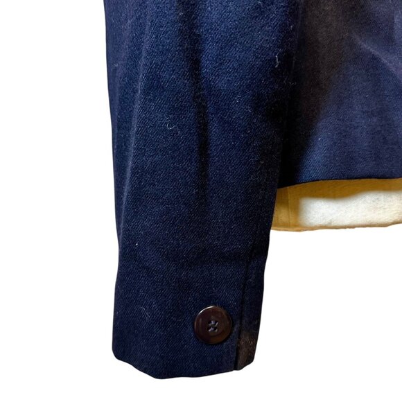 Christian Dior Vintage Wool Blazer Navy One Button Minimalist Couture Jacket 14 - Picture 2 of 7